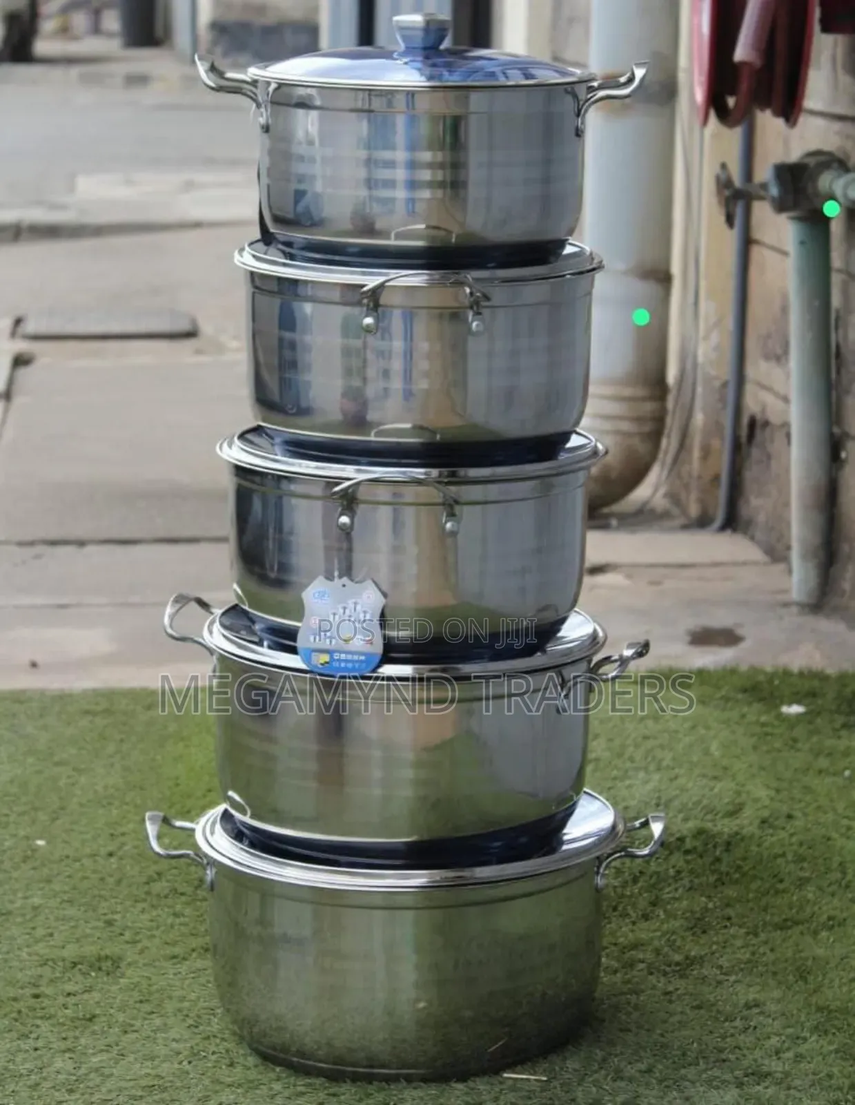 10pc Stainless Steel Sufuria Size 30cm,32cm,34cm,36cm, 38cm