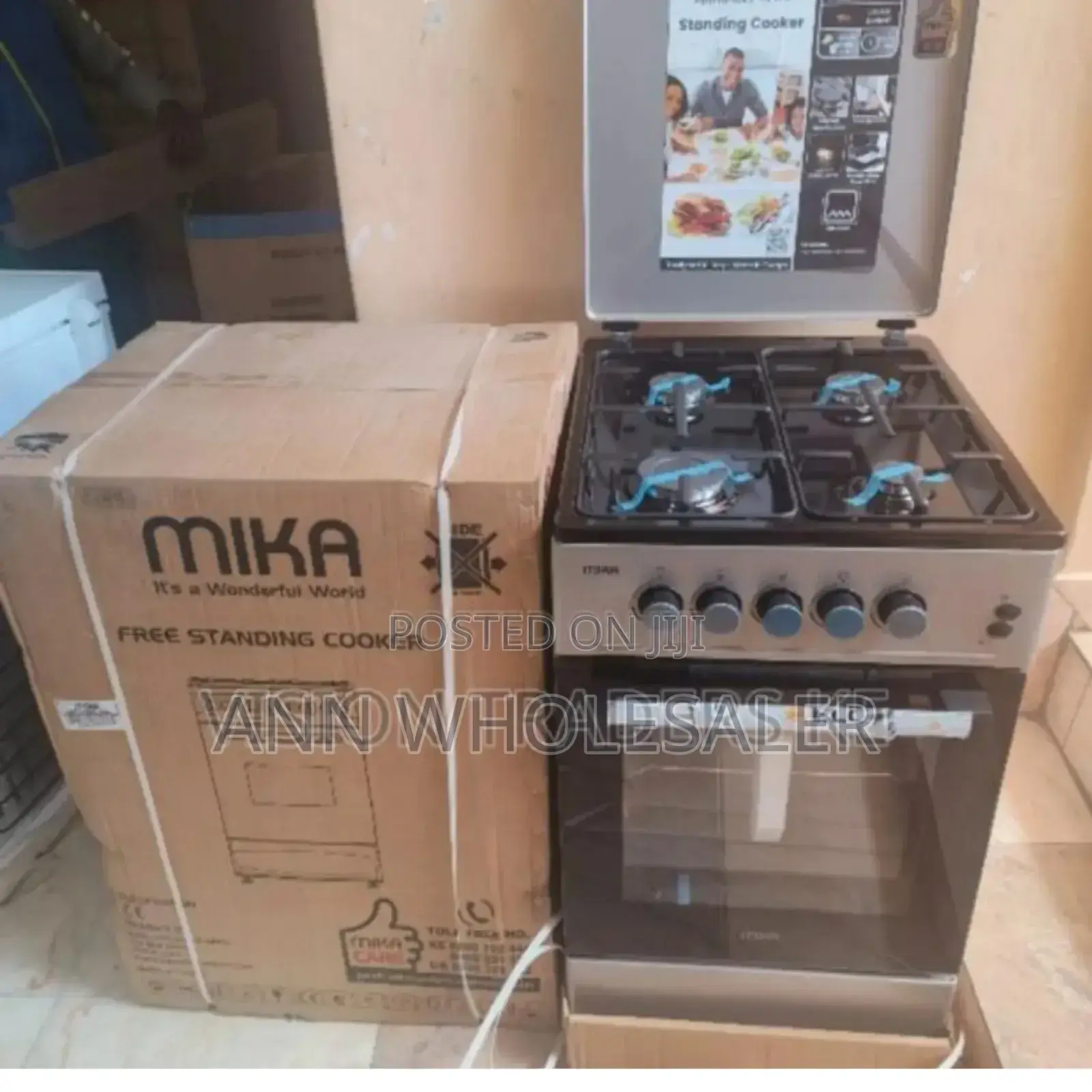 Four Burner Mika 50by60 Standing Cooker.