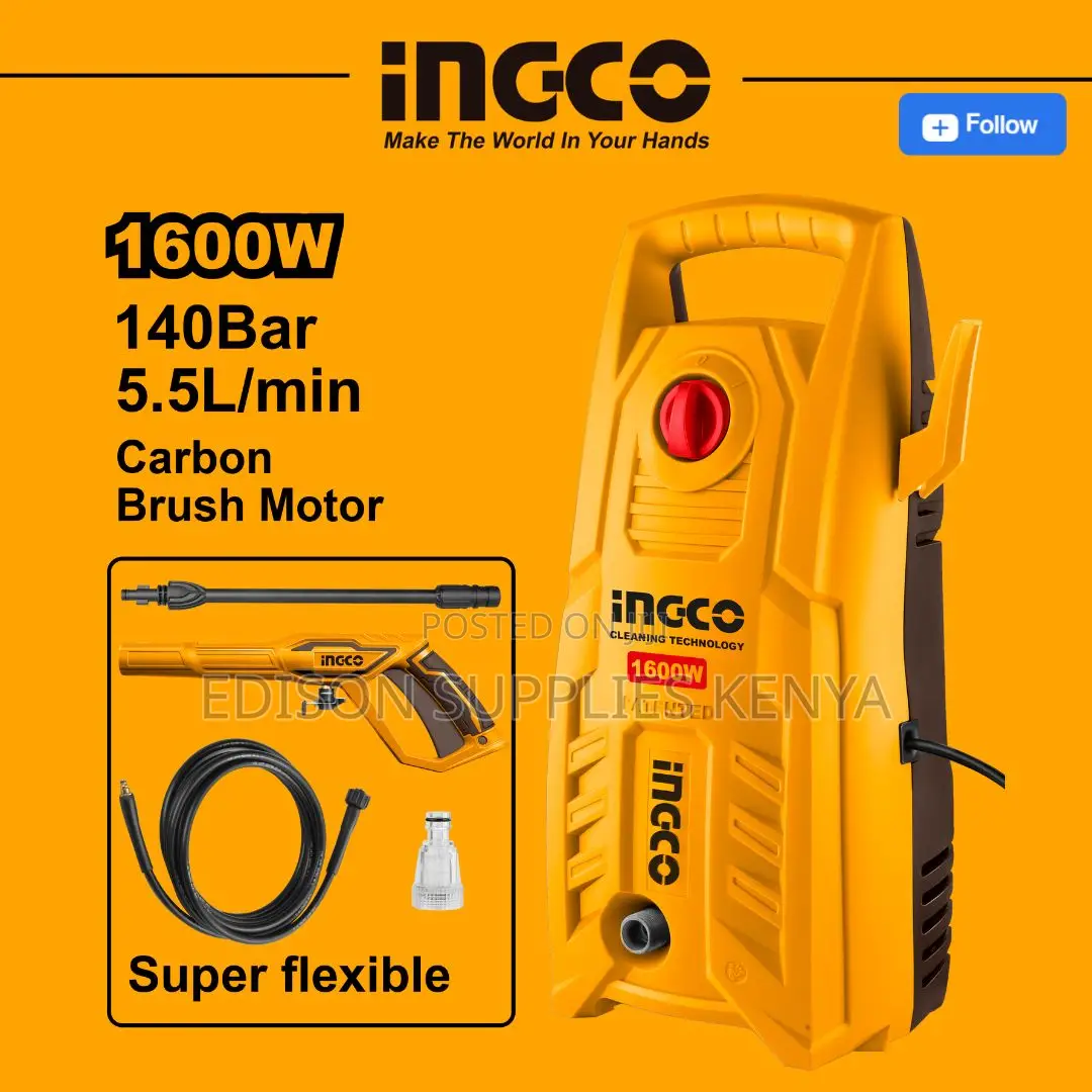 1600 Watts Ingco High Pressure Washer 140 Bar Car Washing