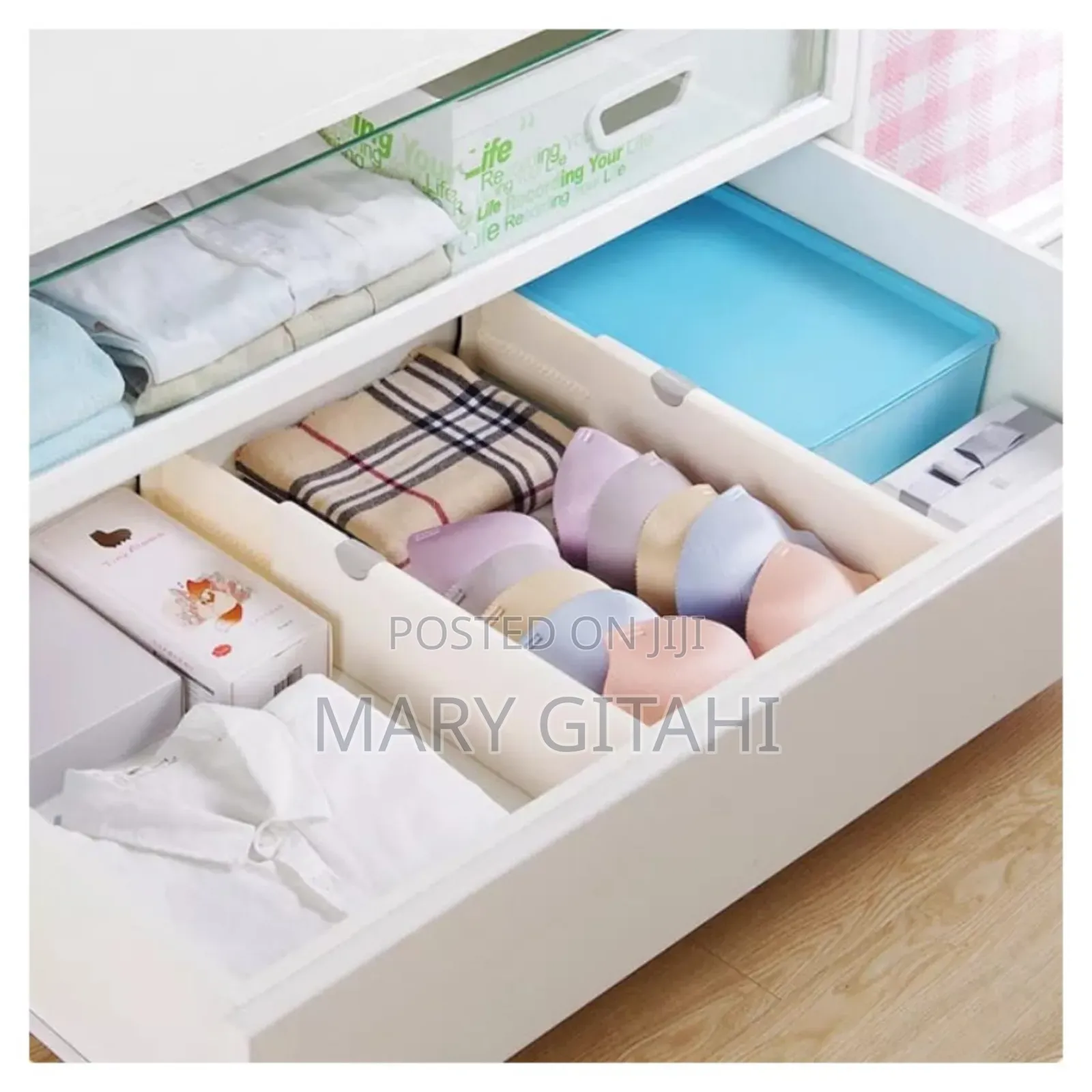 Storage Drawers Divider Retractable Plastic Adjustable
