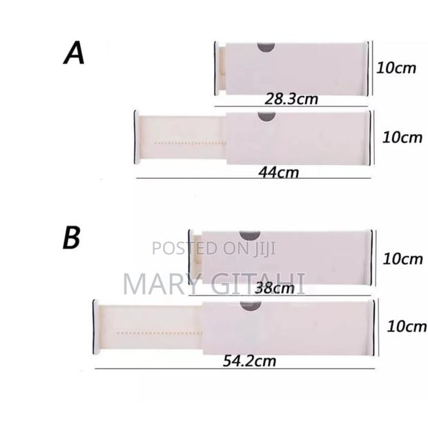Storage Drawers Divider Retractable Plastic Adjustable - thumbnail 2