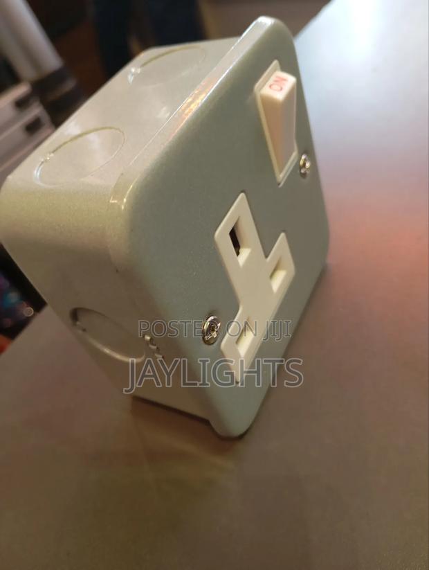 Steel Electrical Outlet 13A Metallic Single Socket