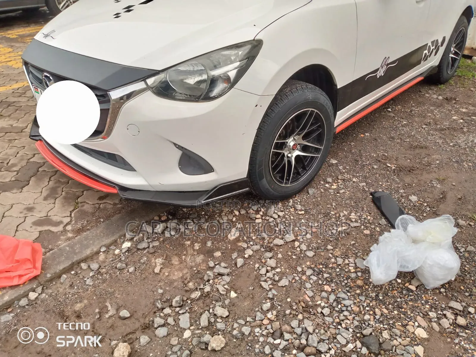 Mazda Car Fitted With Front Lip and Matchy Side Skirt
