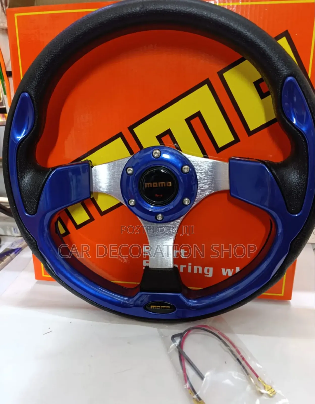 Blue Steering Wheel With Centre Hub Adapter