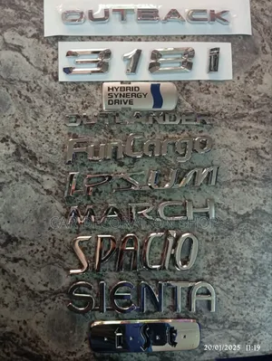 Outback,Sienta,Funcargo,Spacio,March,Ipsum,Ist Badges,