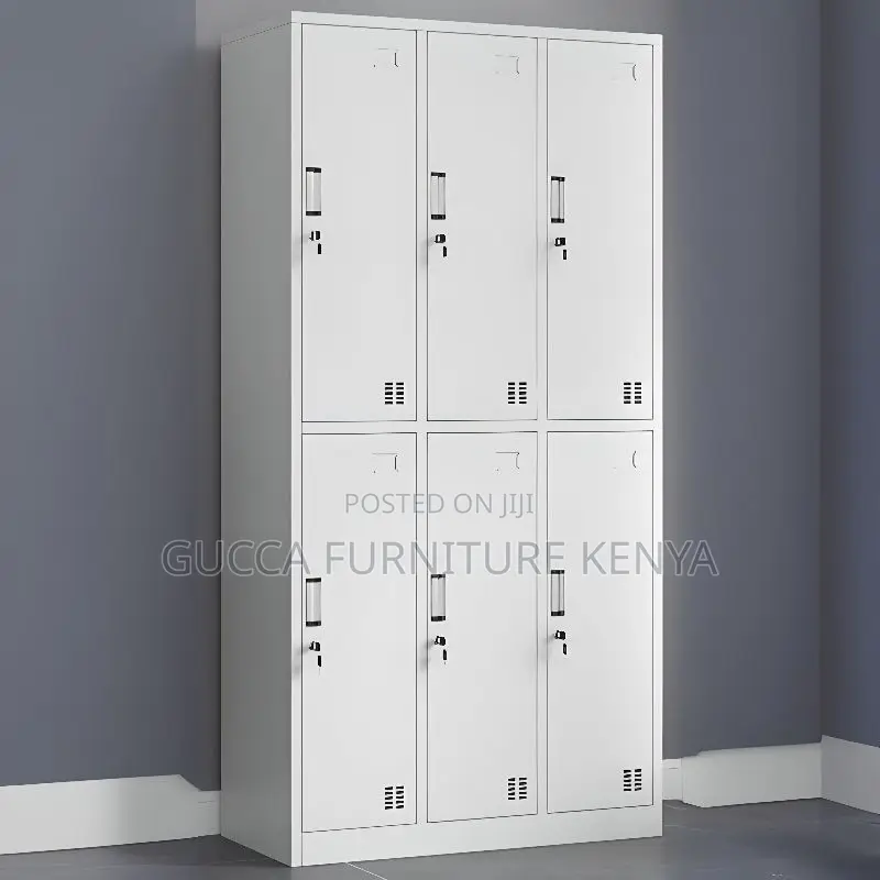 Cabinets:6-Locker Steel Supplies Storage Office Cabinet