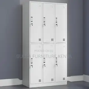 Cabinets:6-Locker Steel Supplies Storage Office Cabinet
