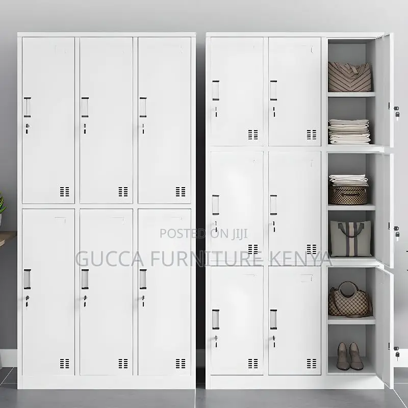Cabinets:6-Locker Steel Supplies Storage Office Cabinet