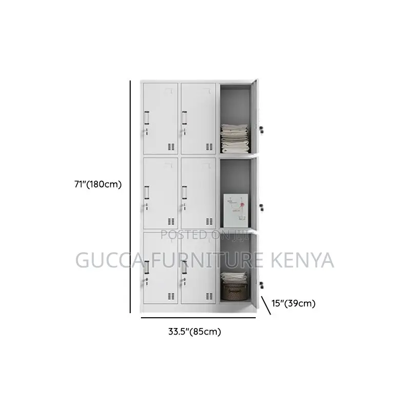 Cabinets:6-Locker Steel Supplies Storage Office Cabinet