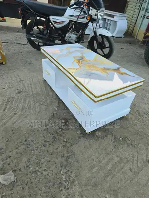 Modern Coffee Table With Gold Strips