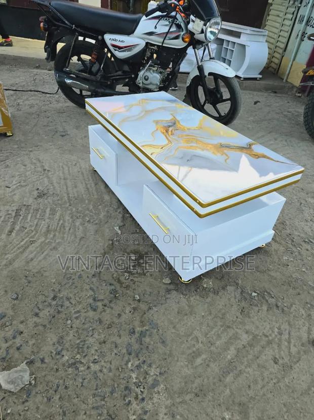 Modern Coffee Table With Gold Strips - main view