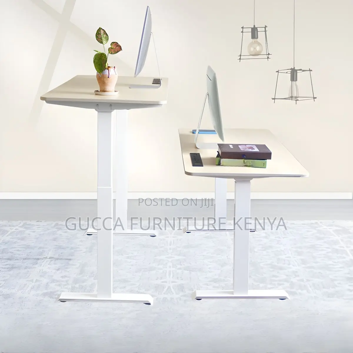 Office Tables:Home Office 120cm T-Shape Adjustable Table