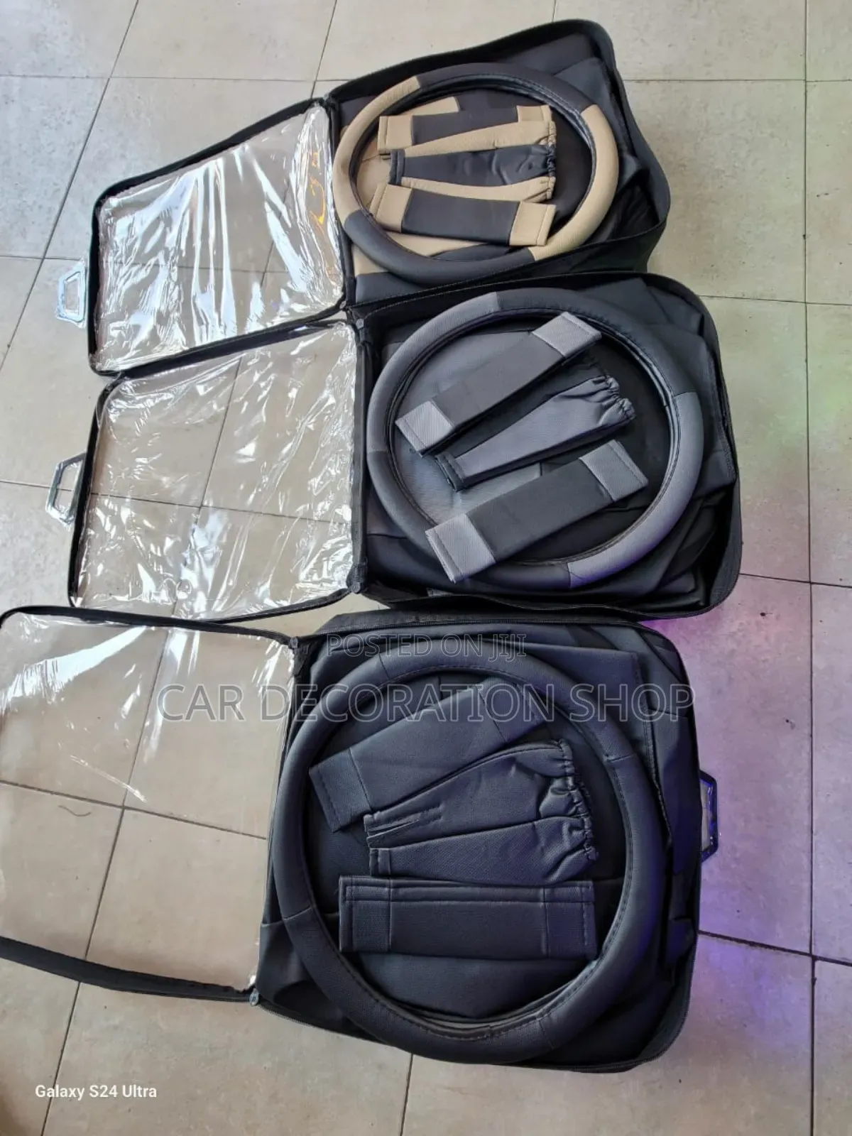 Classy Unbranded Seat Leather With Steering Cover+Belt Pad