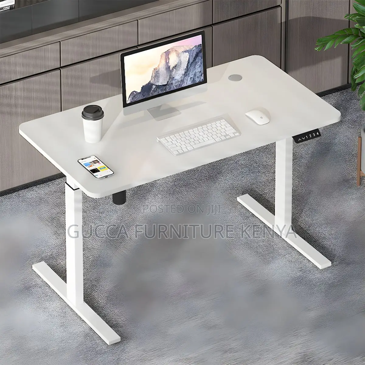 Office Tables:Home Office 140cm Wooden Top Adjustable Desk