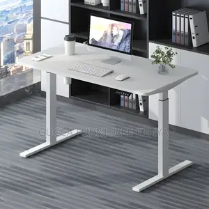 Office Tables:Home Office 140cm Wooden Top Adjustable Desk