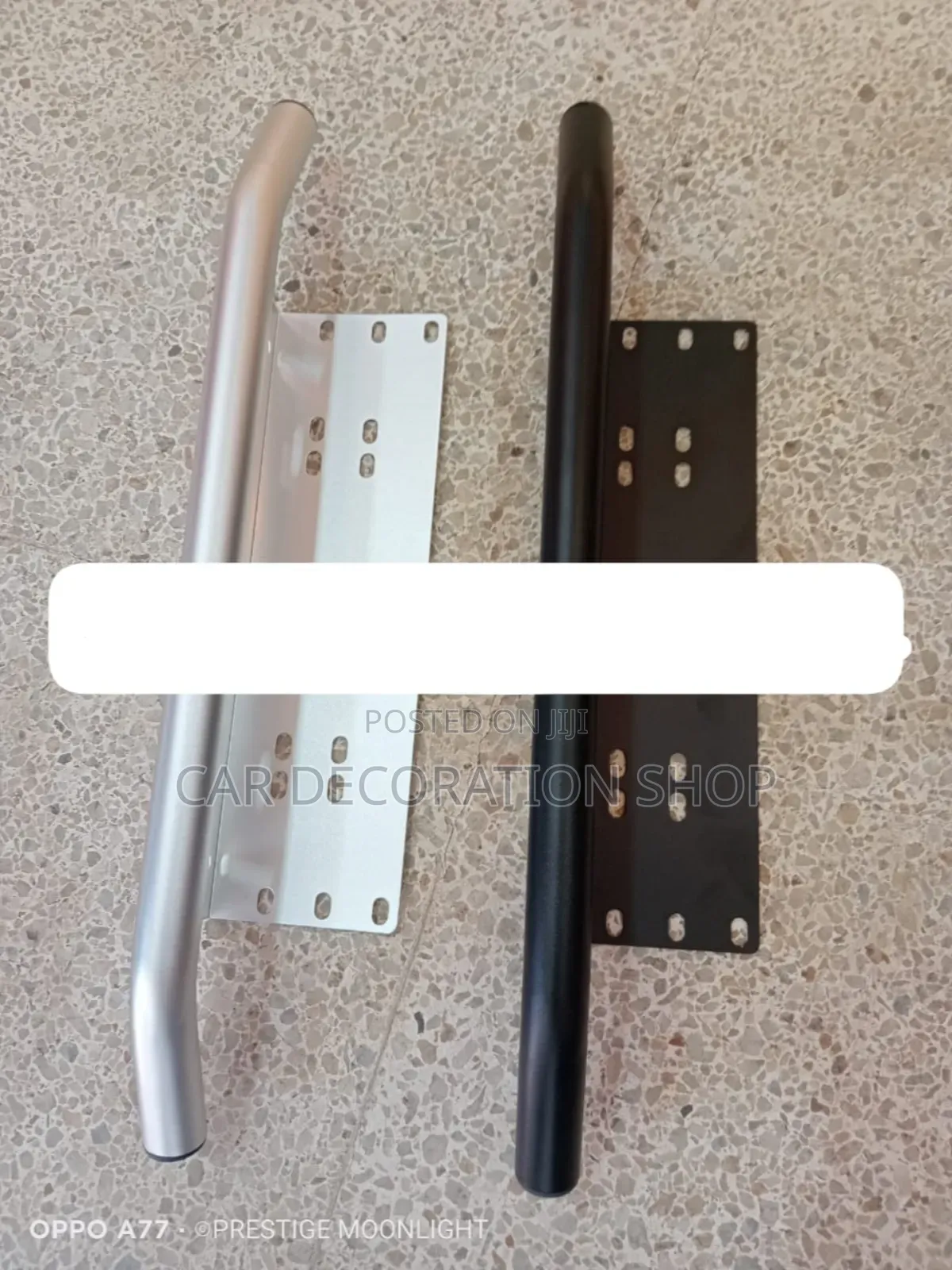 Sliver or Black Metallic Plate Holder With Fog Lights Holder