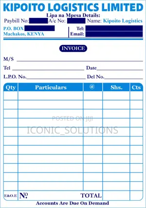 Custom-Printed Invoice Notes