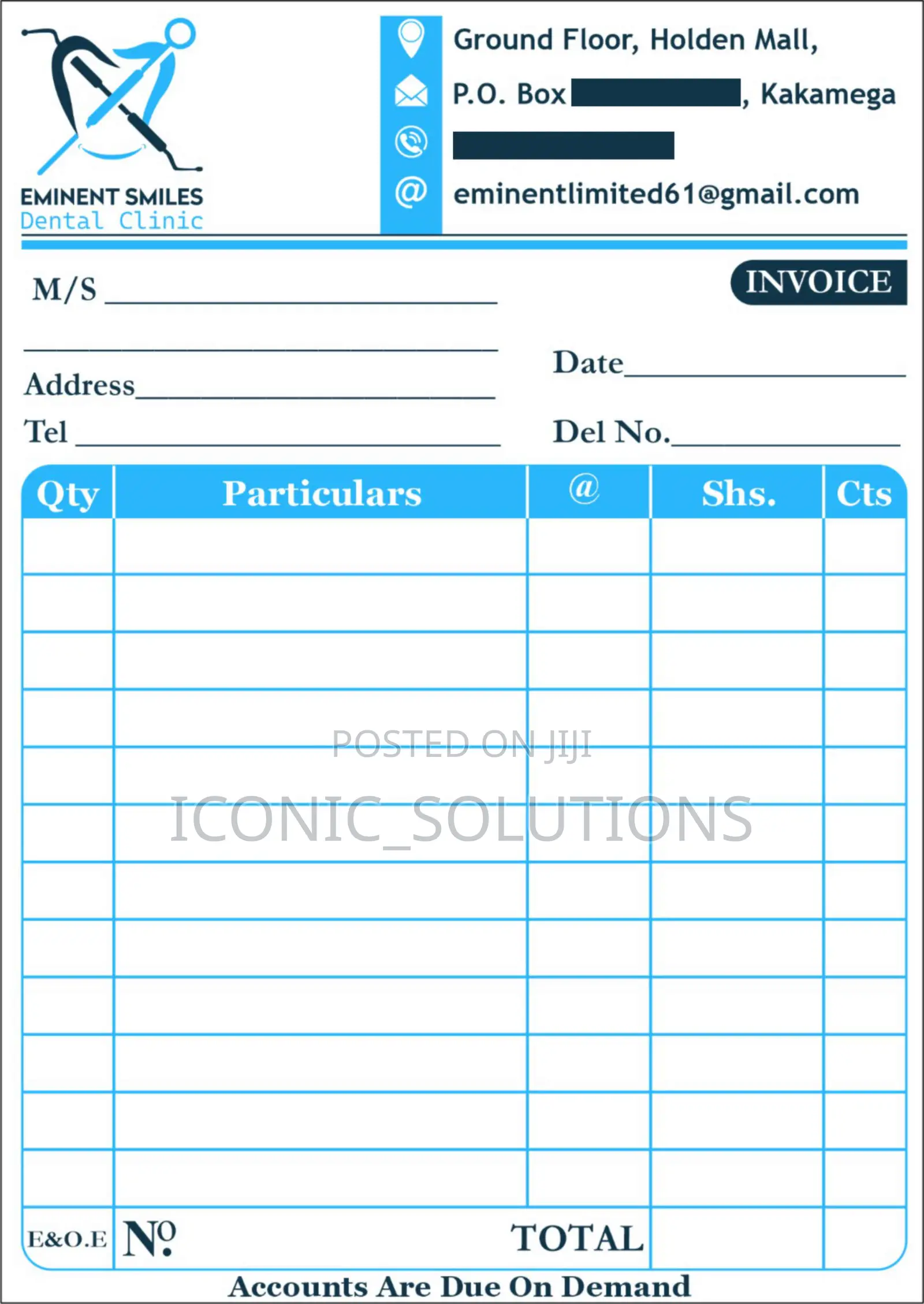 Custom-Printed Invoice Notes