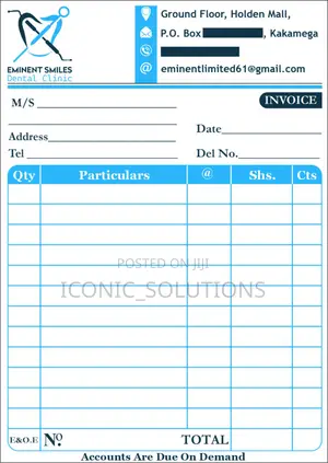 Custom-Printed Invoice Notes