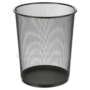 Mesh Stationery -large Trash Can, Round 295*236*348mm Black