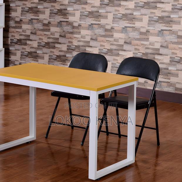 Office Chair: Foldable Black Metallic Low Back Chair - thumbnail 5