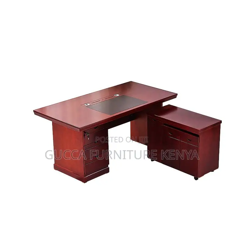 Office Tables:1.4 Meters L-Fashion Mahogany Executive Table