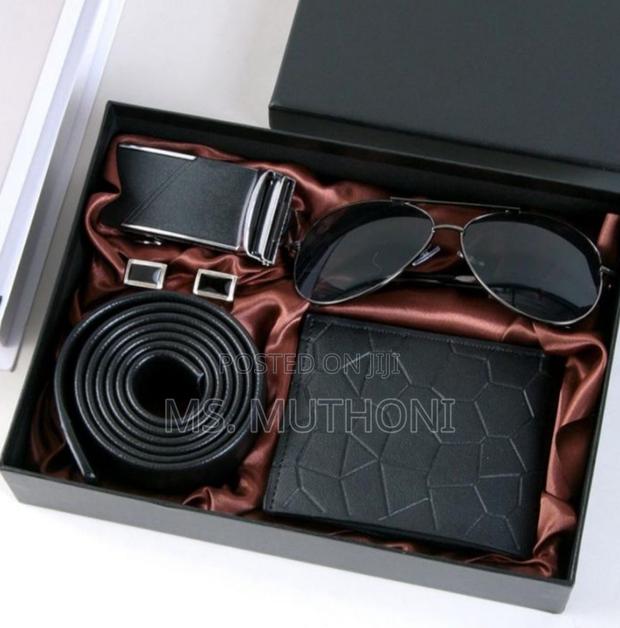 Black Wallet / Belt / Cuff Links Gift Set - thumbnail 2