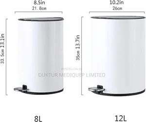 Stainless Steel & ABS Black Dustbin 8.5 Lit, 24X33X32.5cm