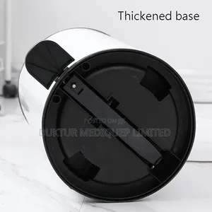 Stainless Steel & ABS Black Dustbin 8.5 Lit, 24X33X32.5cm