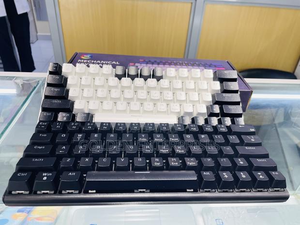 60% Blue Switch Ergonomic Mechanical Gaming Keyboard - main view