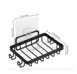 Wall Mounted Soap Rack With Hooks