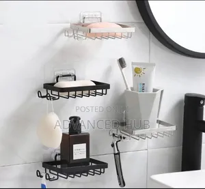 Wall Mounted Soap Rack With Hooks