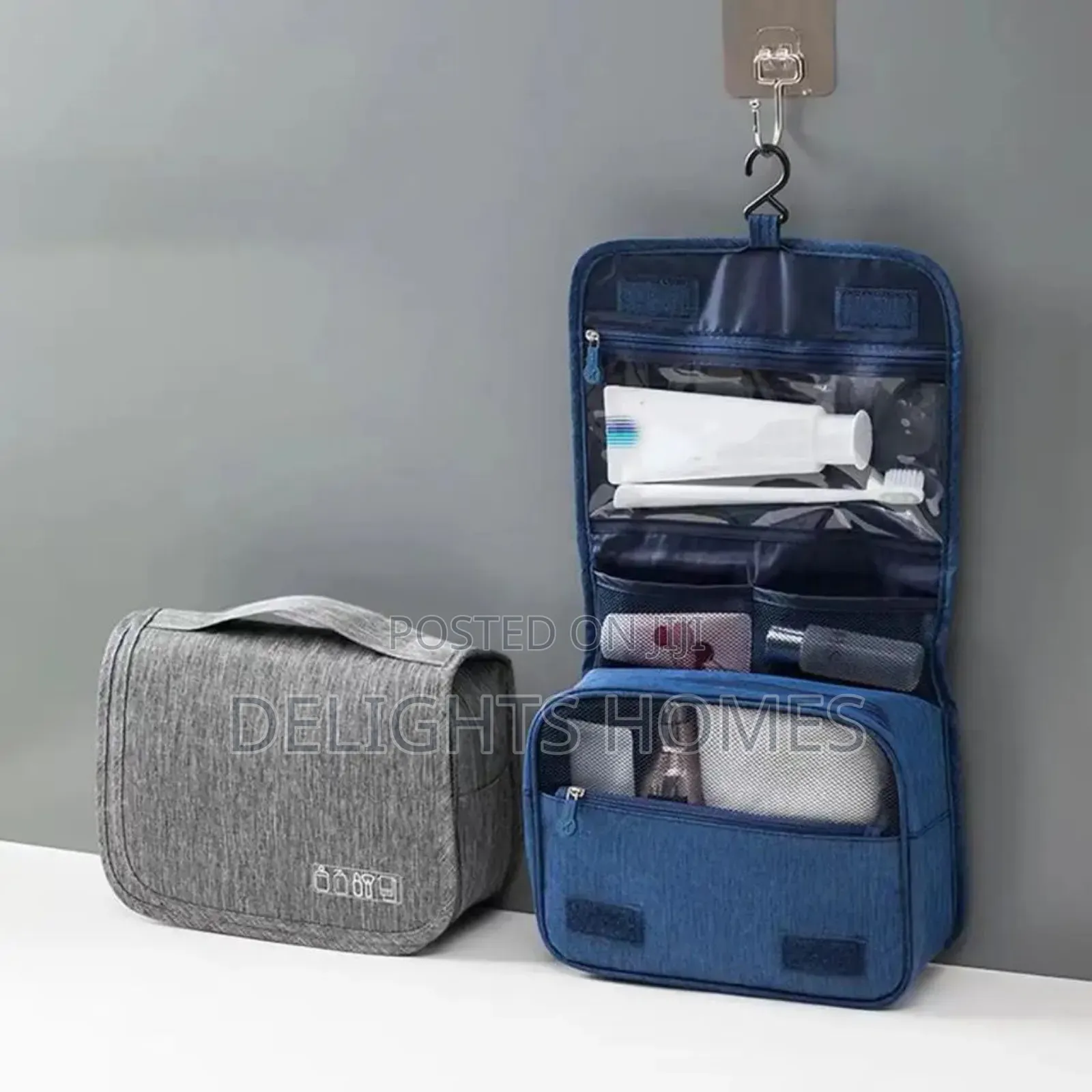 Portable Cosmetic Makeup Toiletry Bags With Hooks-Car
