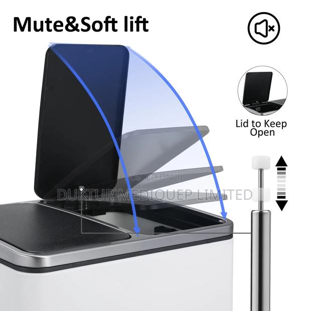 Stainless & ABS Two Compartment Dustbin 24 Lit, 40X33X45.6 - thumbnail 6