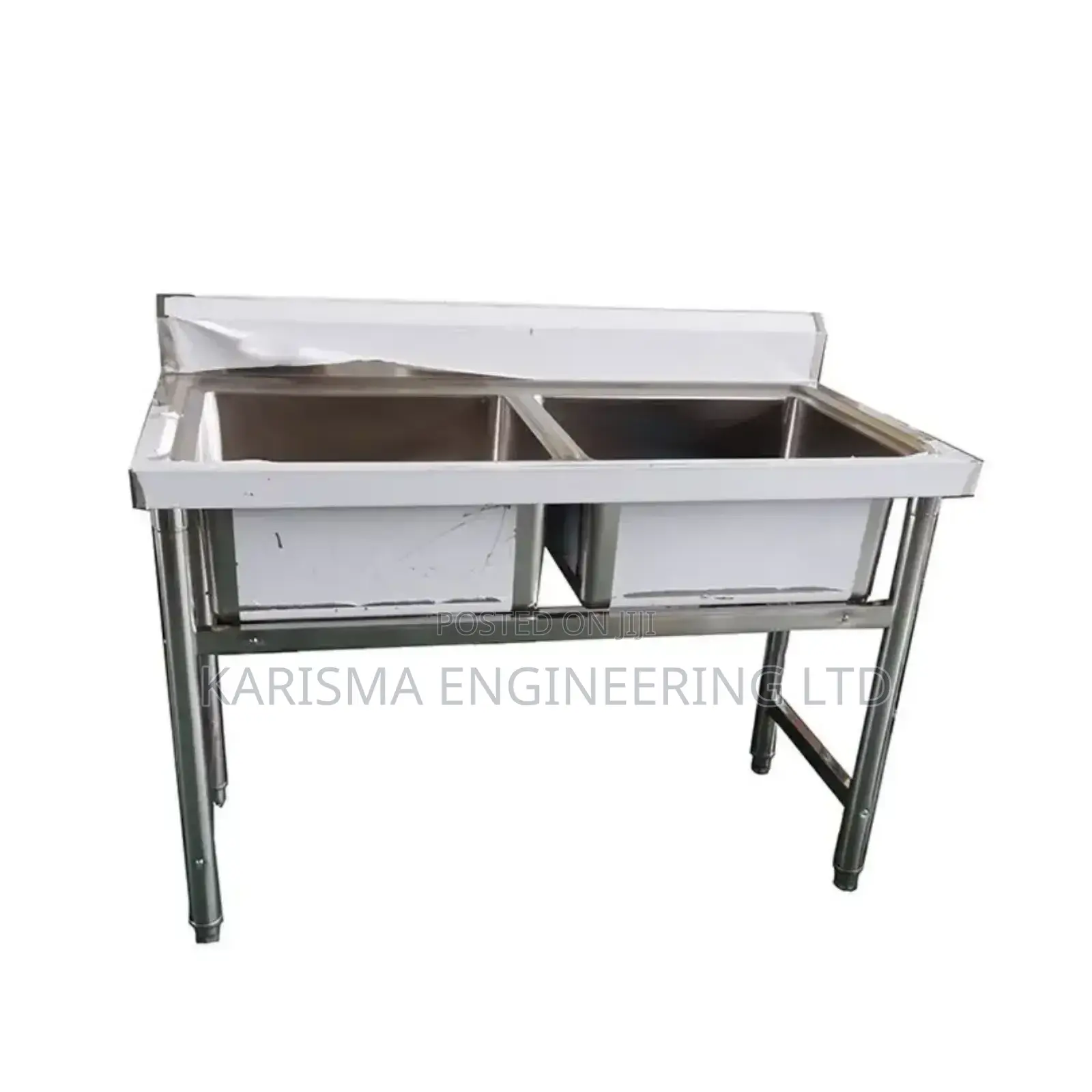 Commercial Stainless Steel Double Bowl Sink.