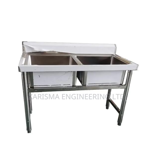 Commercial Stainless Steel Double Bowl Sink.