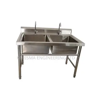 Commercial Stainless Steel Double Bowl Sink.
