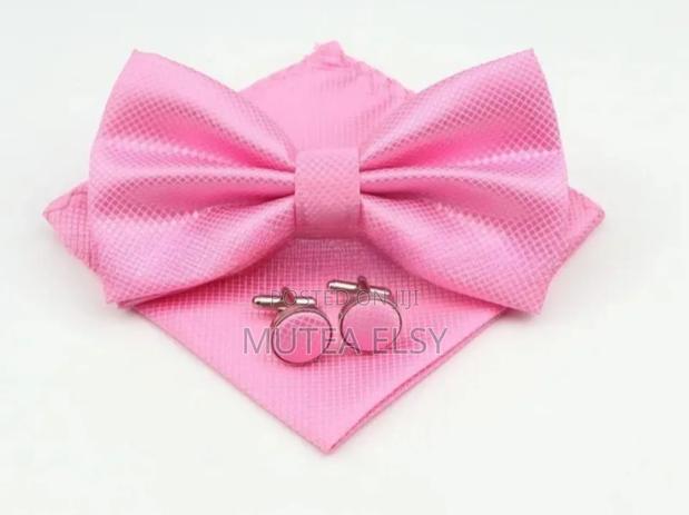 Baby Pink Light Pink Normal Bowtie Sets - main view