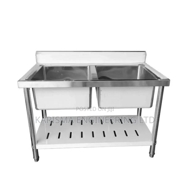 Fabricated Stainless Steel Double Sinks - main view
