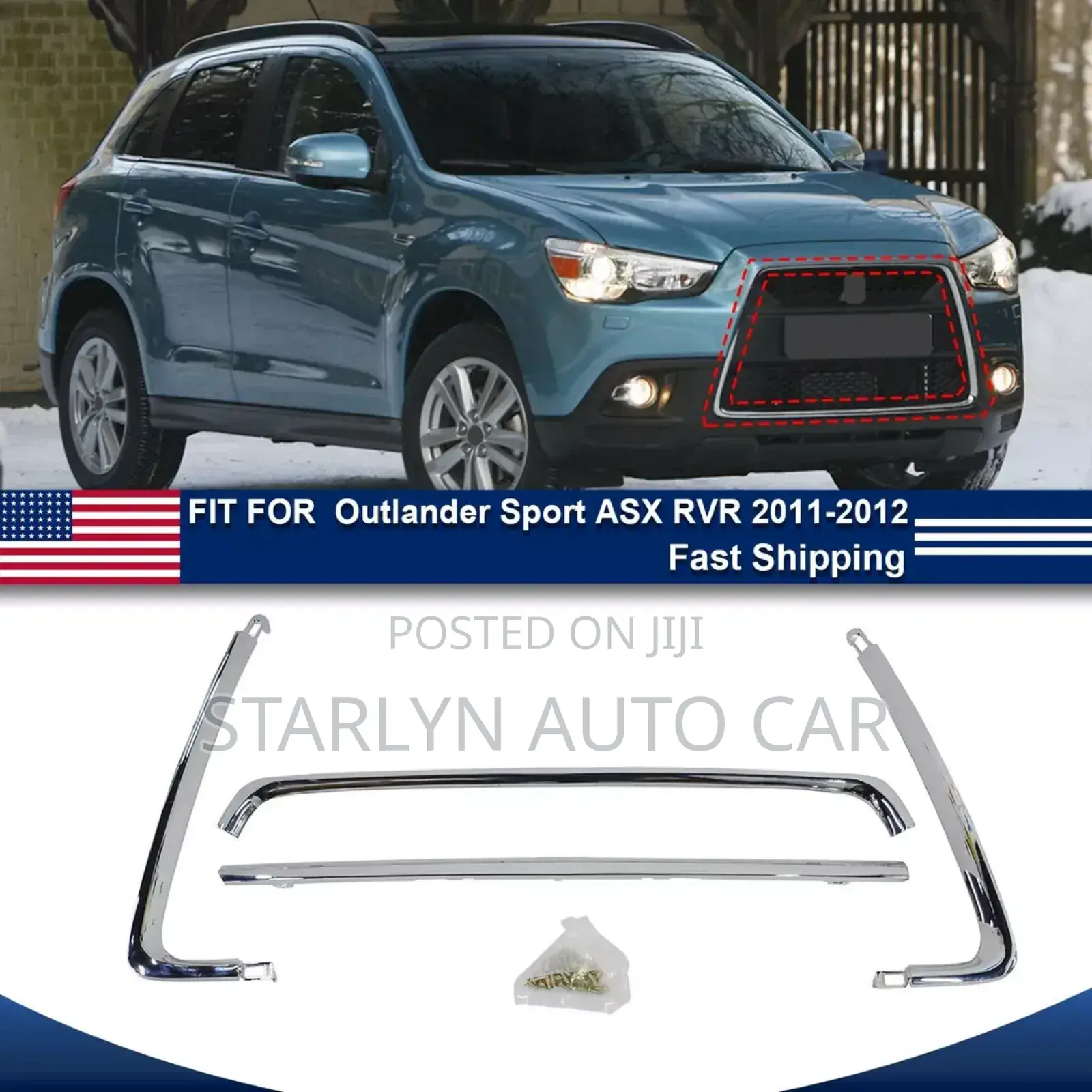 Front Grill Chrome Garnish Trim for Mitsubishi RVR (2010–2012)