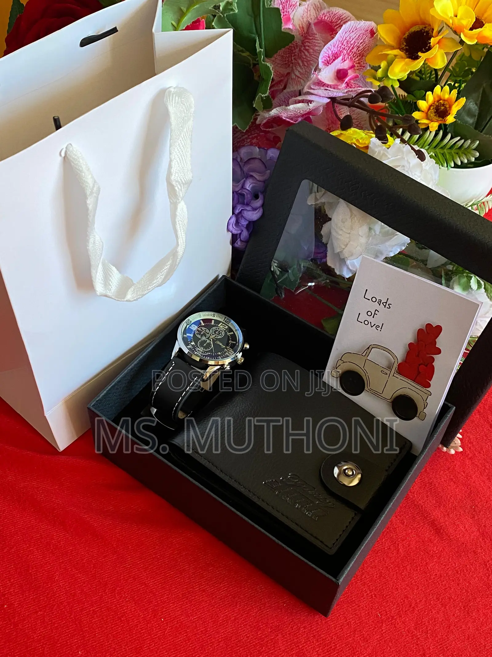 Gents Valentines Gift Set (Watch,Wallet,Card,Bag)