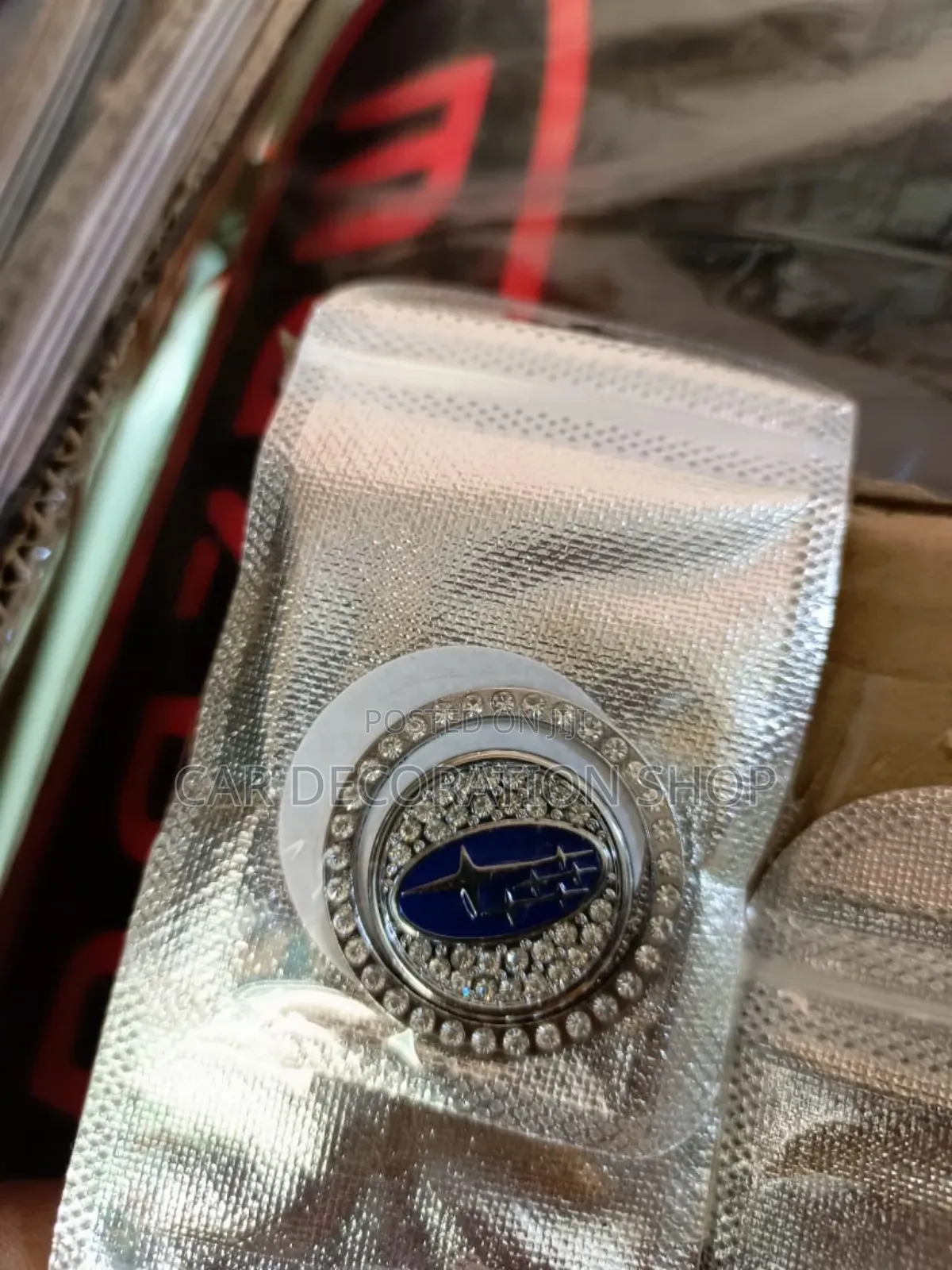 2pcs Glittery Subaru Branded Keyless Button Cover