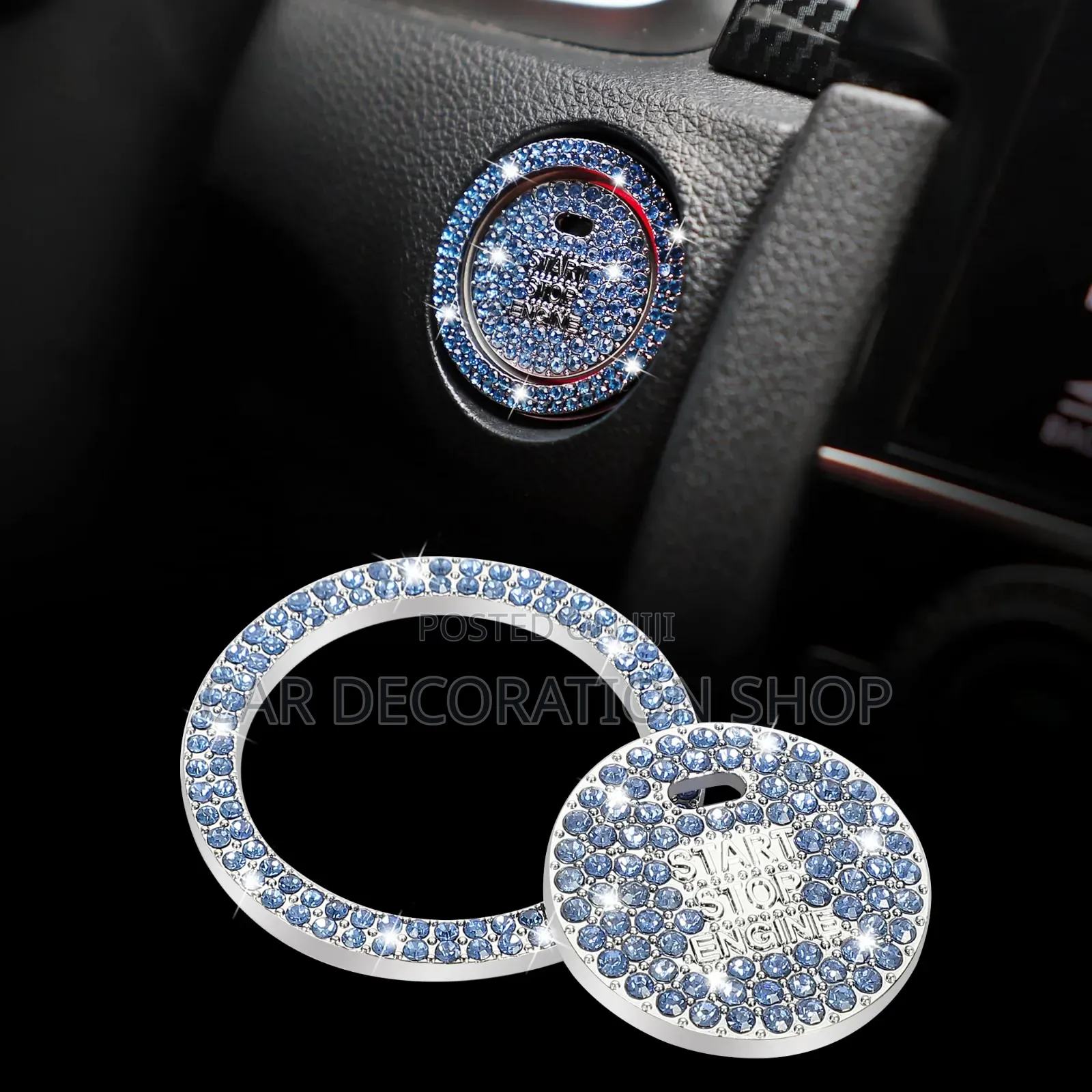 2pcs Glittery Subaru Branded Keyless Button Cover