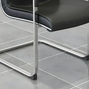 Office Chairs: Black Leather Ergonomic High Back Guest Chair