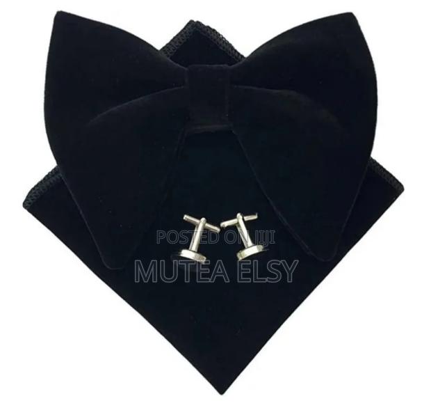 Black Navyblue Velvet Bowtie Sets - thumbnail 2