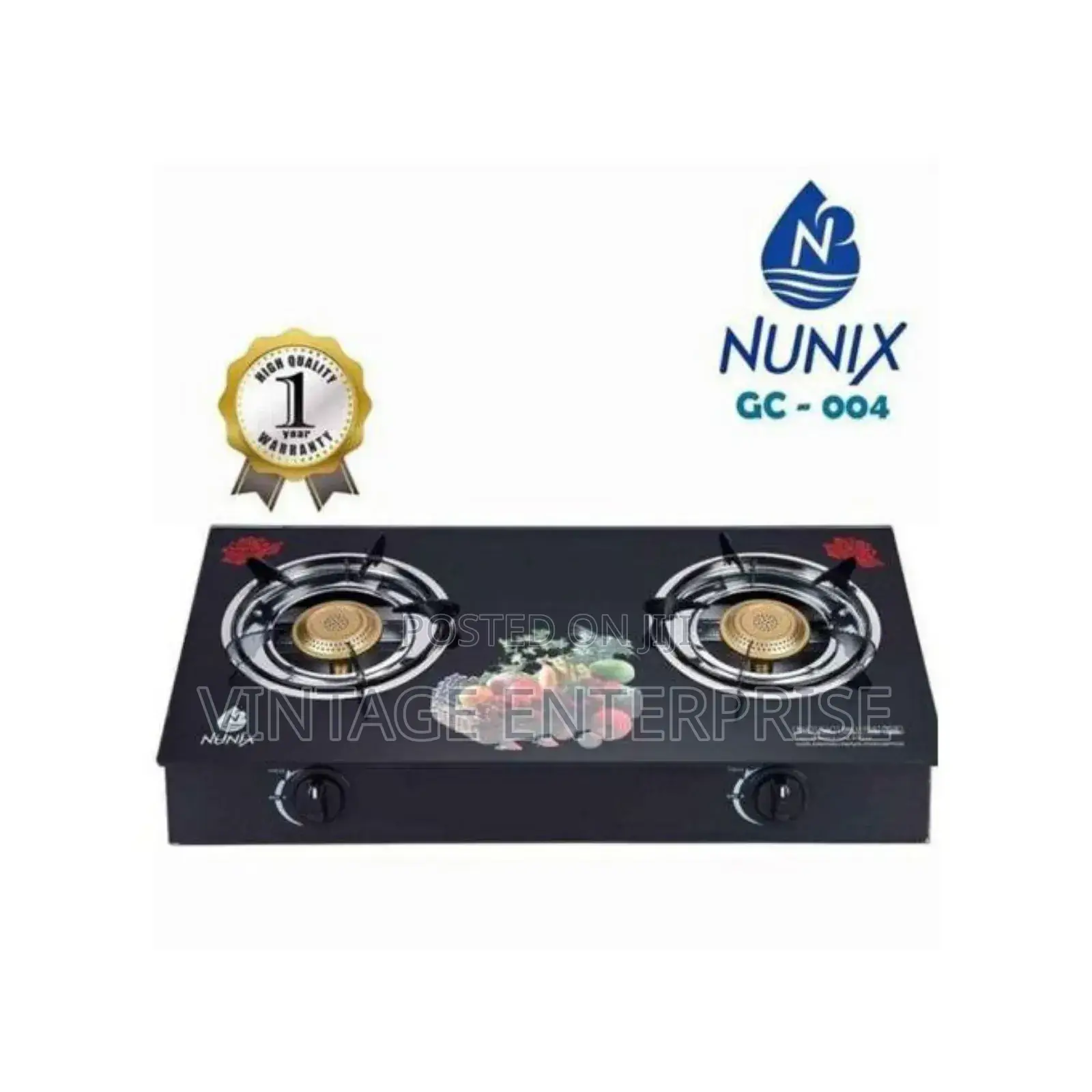 Nunix 2 Burner Glass Cooker