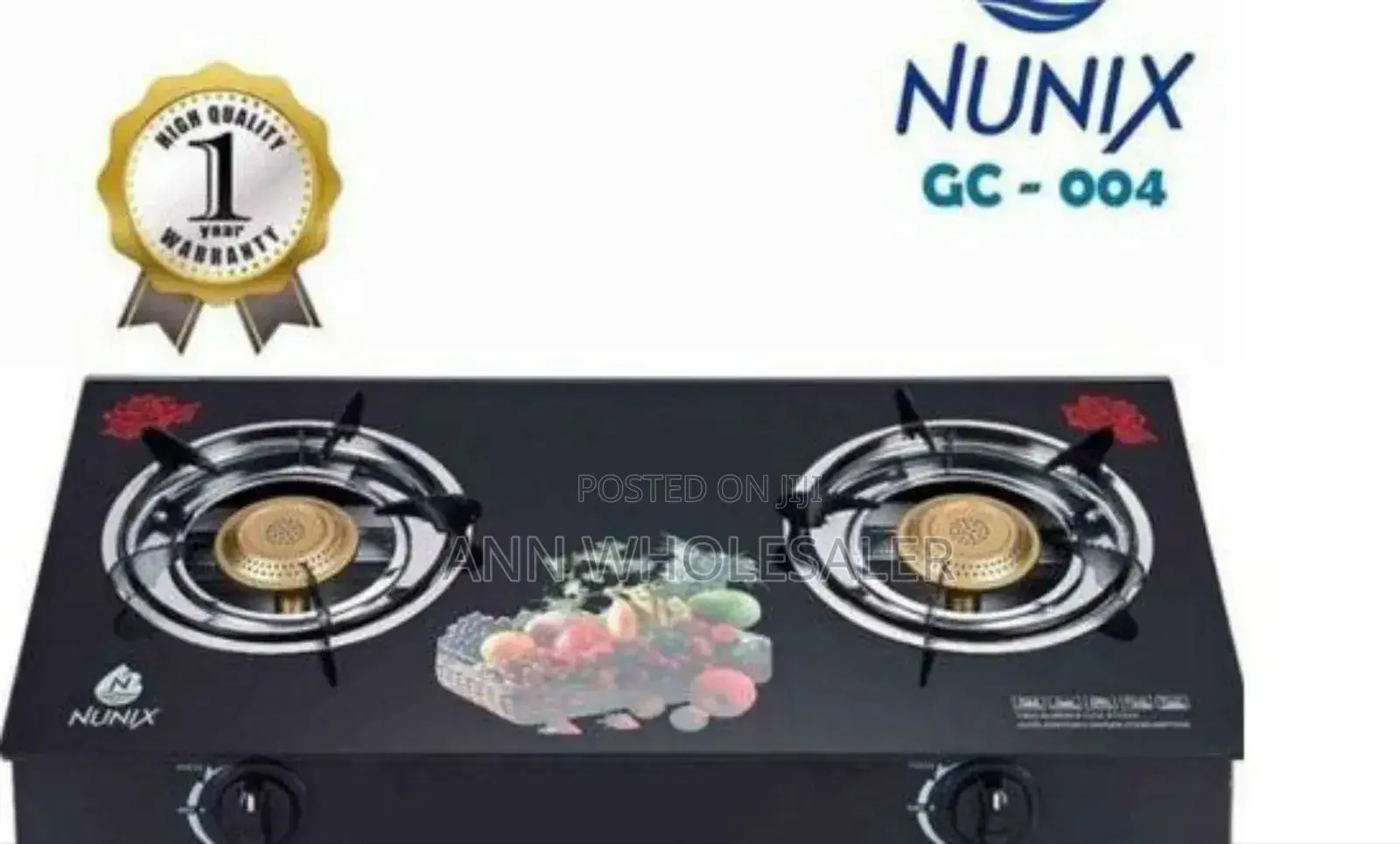Nunix 2 Burner Glass Table Cooker T-6