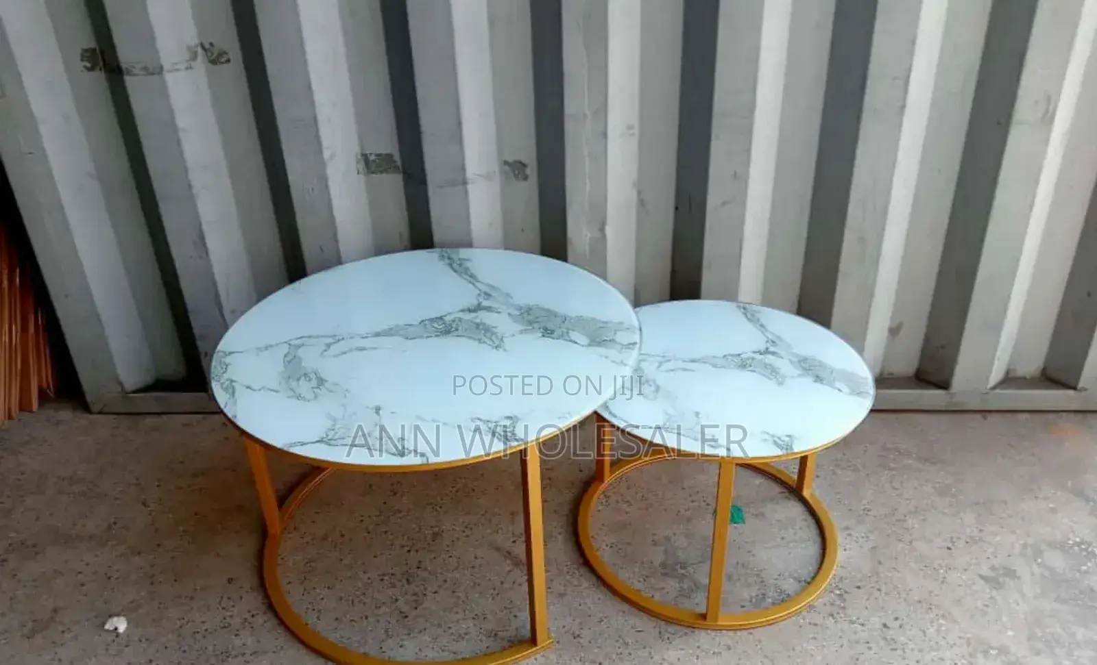 White Nesting Table - With Glass Effect N-6