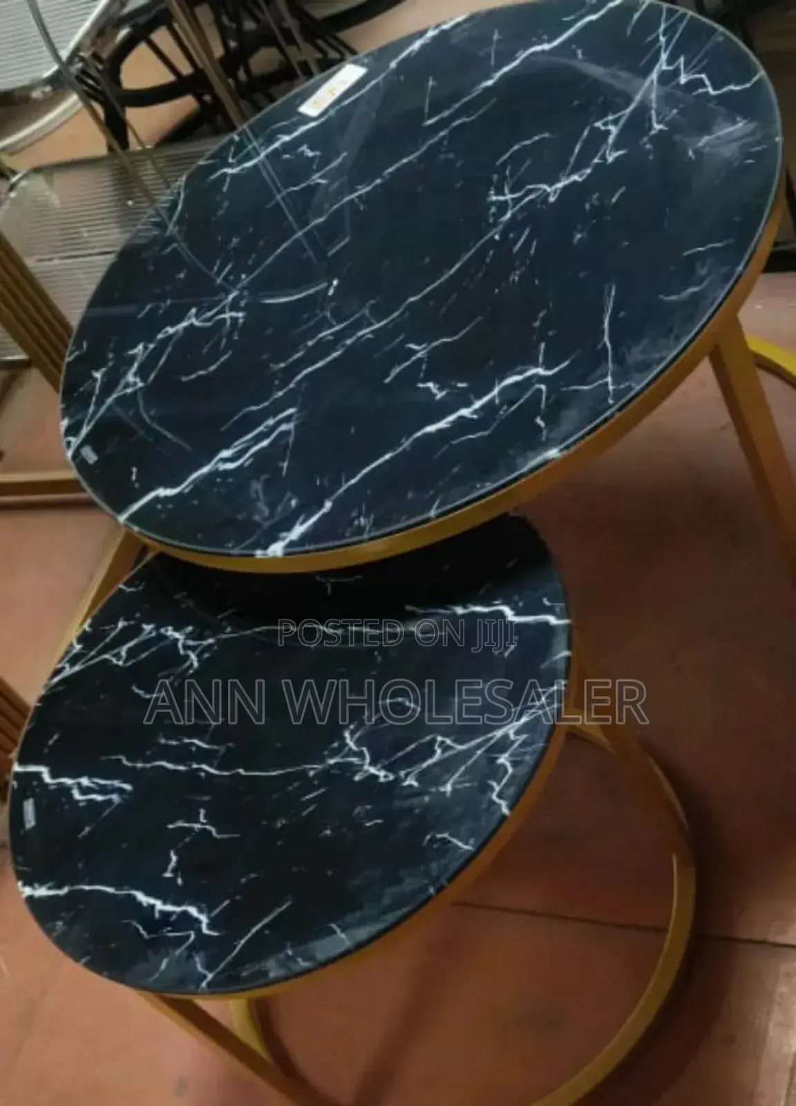 Black Nesting Table - Glass Effect