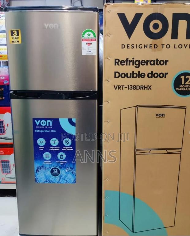 Von Double Door 138L ~ Silver Original Fridge